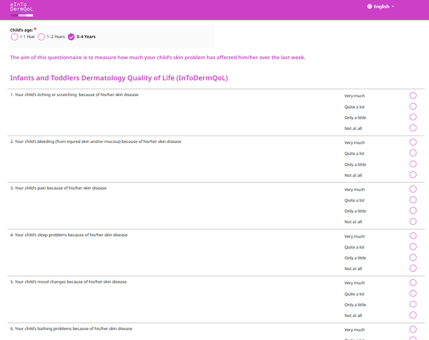 eintodermqol questionnaire